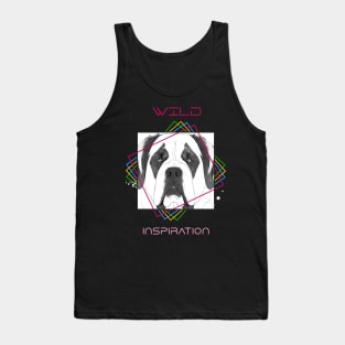 Saint Bernard Dog Wild Nature Animal Illustration Art Drawing Tank Top